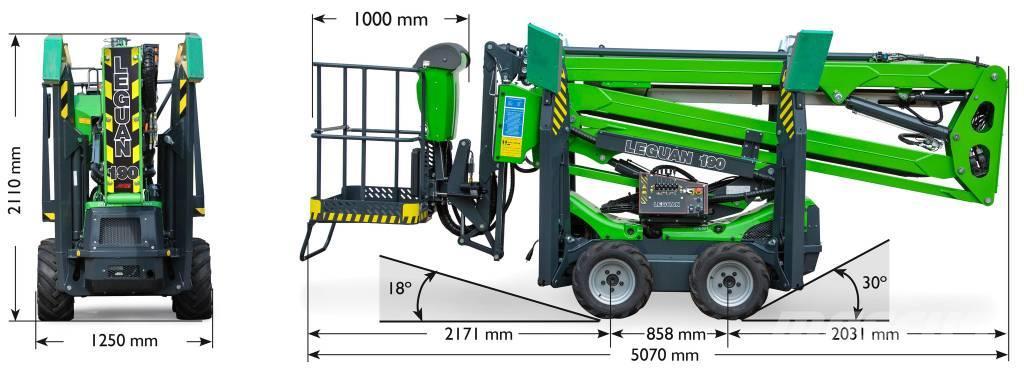 Leguan 190 190 Plataformas con brazo de elevación telescópico