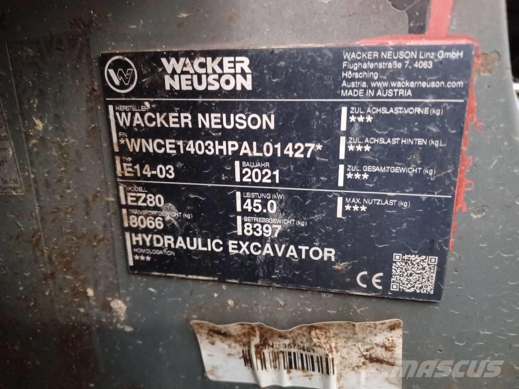 Wacker Neuson EZ80 Excavadoras sobre orugas