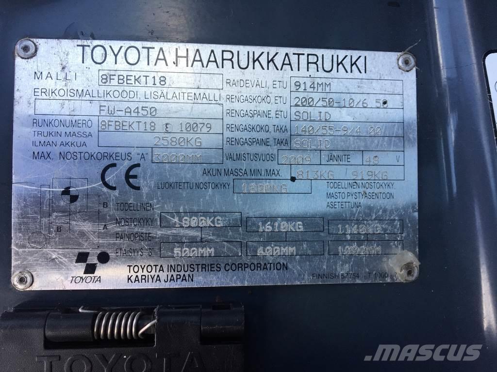 Toyota 8FBEKT18 Carretillas de horquilla eléctrica