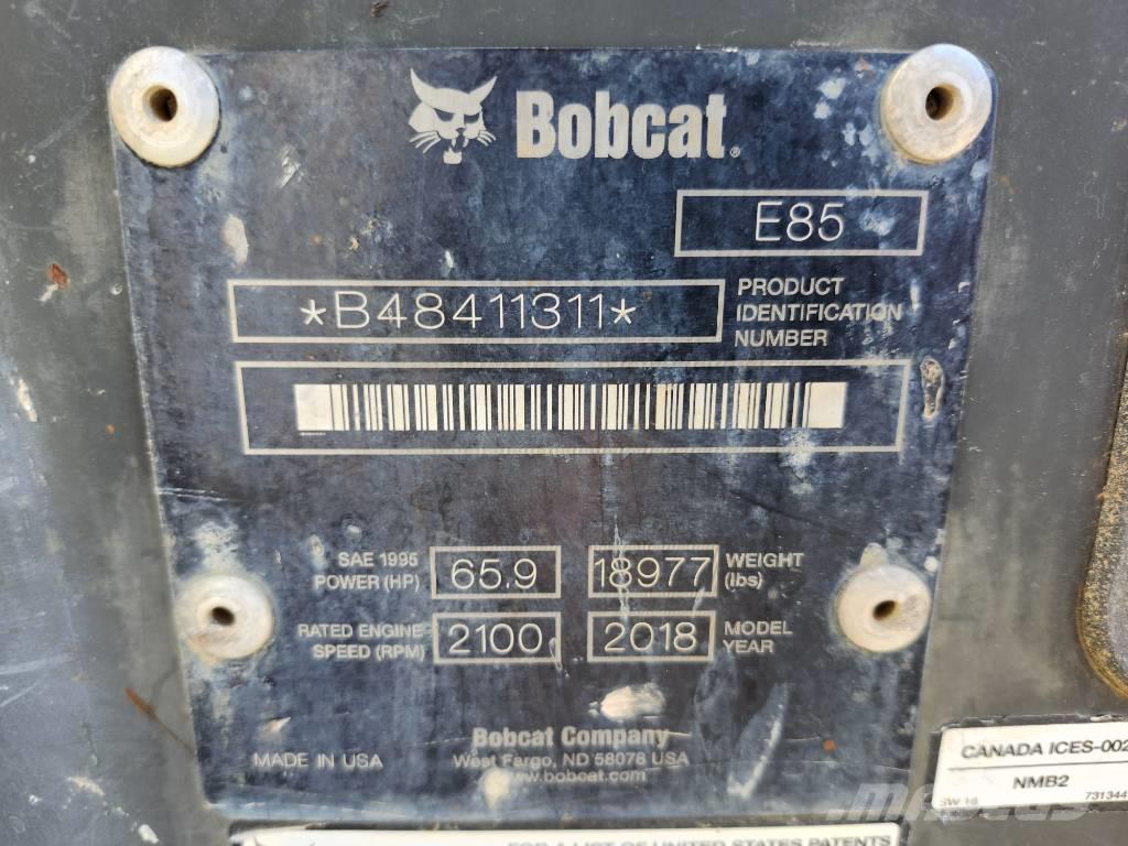 Bobcat E 85 Excavadoras sobre orugas