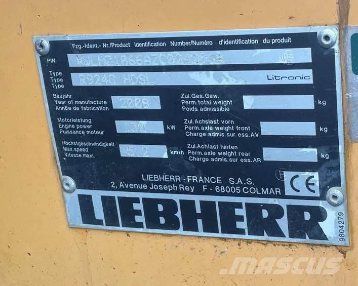 Liebherr 924 Excavadoras sobre orugas