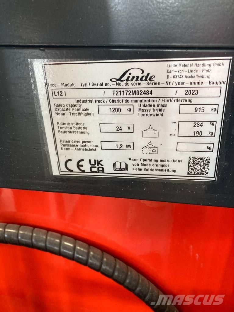 Linde L12i/1172 Montacargas manual