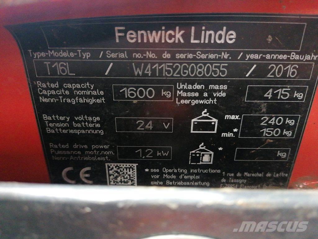 Linde T16L Montacargas manual para paletas