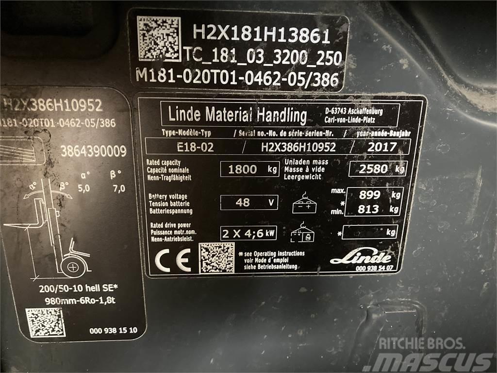 Linde E18 Carretillas de horquilla eléctrica