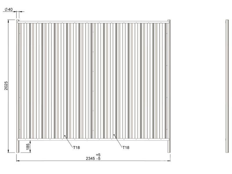  Trapezblech Sichtschutzzaun 2,3x2,0m Otros