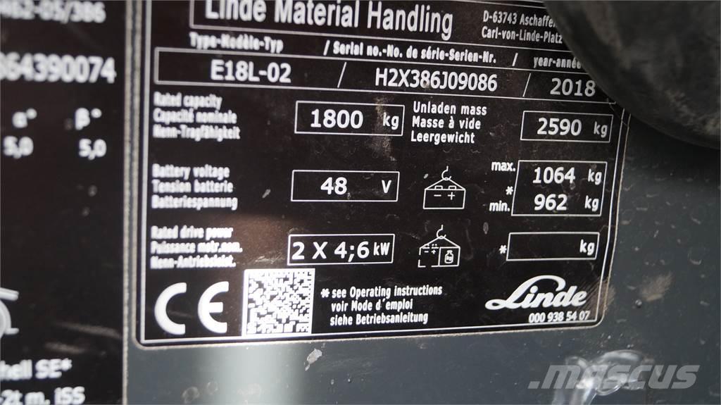 Linde E18L Carretillas de horquilla eléctrica