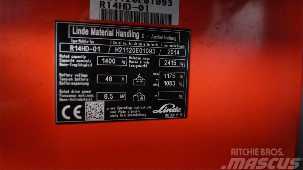 Linde R14HD Montacargas de alcance de gran altura