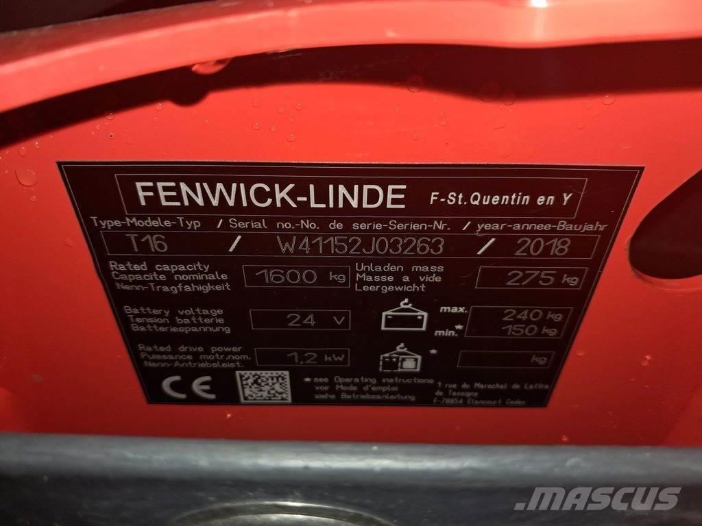 Linde T16 Montacargas manual para paletas