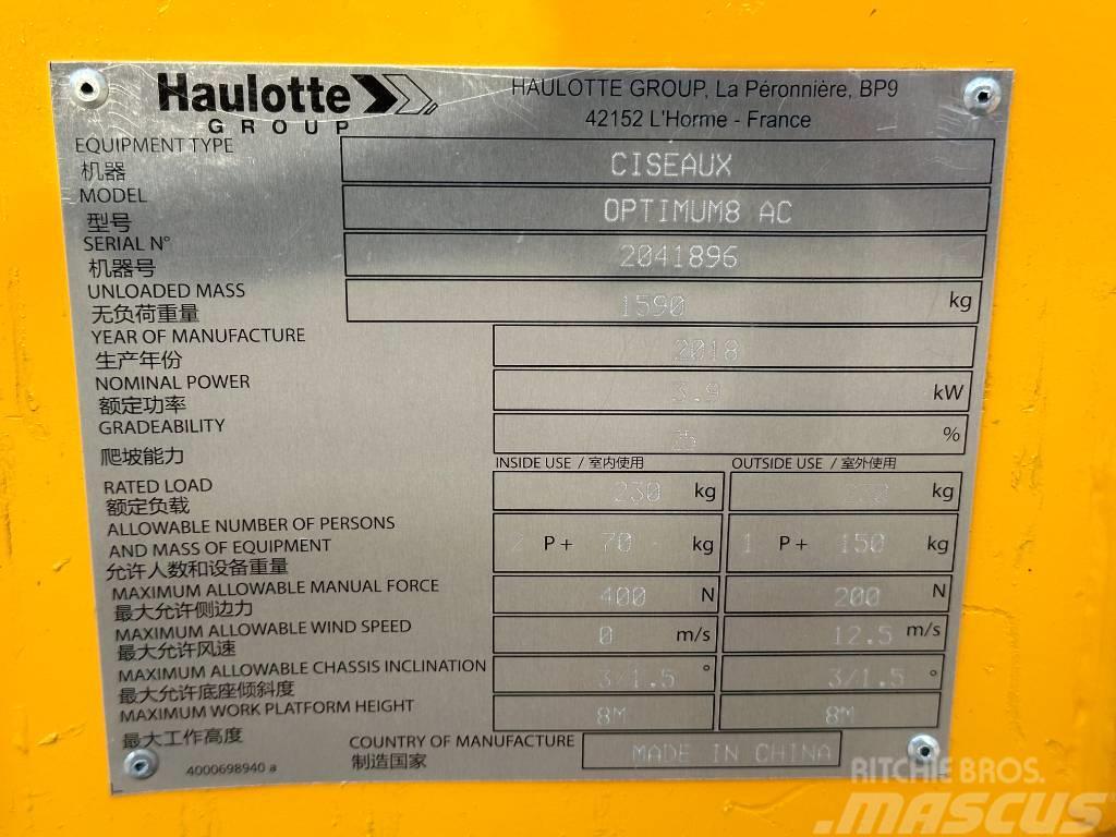 Haulotte OPTIMUM 8 Plataformas tijera