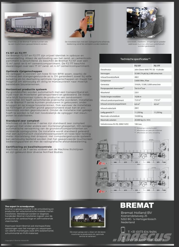 Bremat F2.15 Bombas de concreto