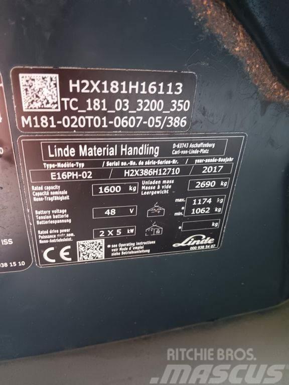 Linde E16PH Carretillas de horquilla eléctrica