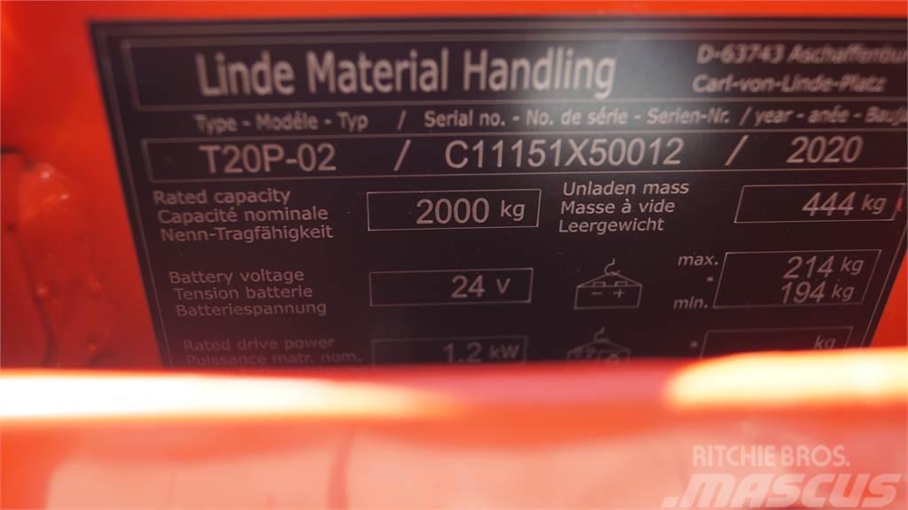 Linde T20P Montacargas de baja elevación