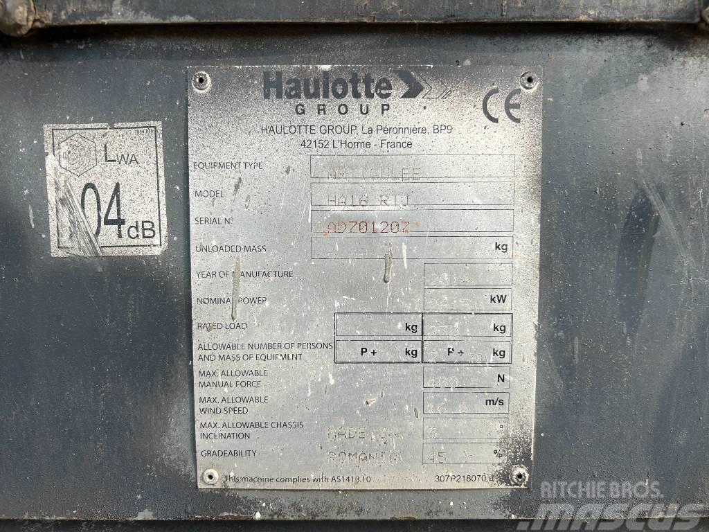 Haulotte HA16RTJ Plataformas con brazo de elevación manual