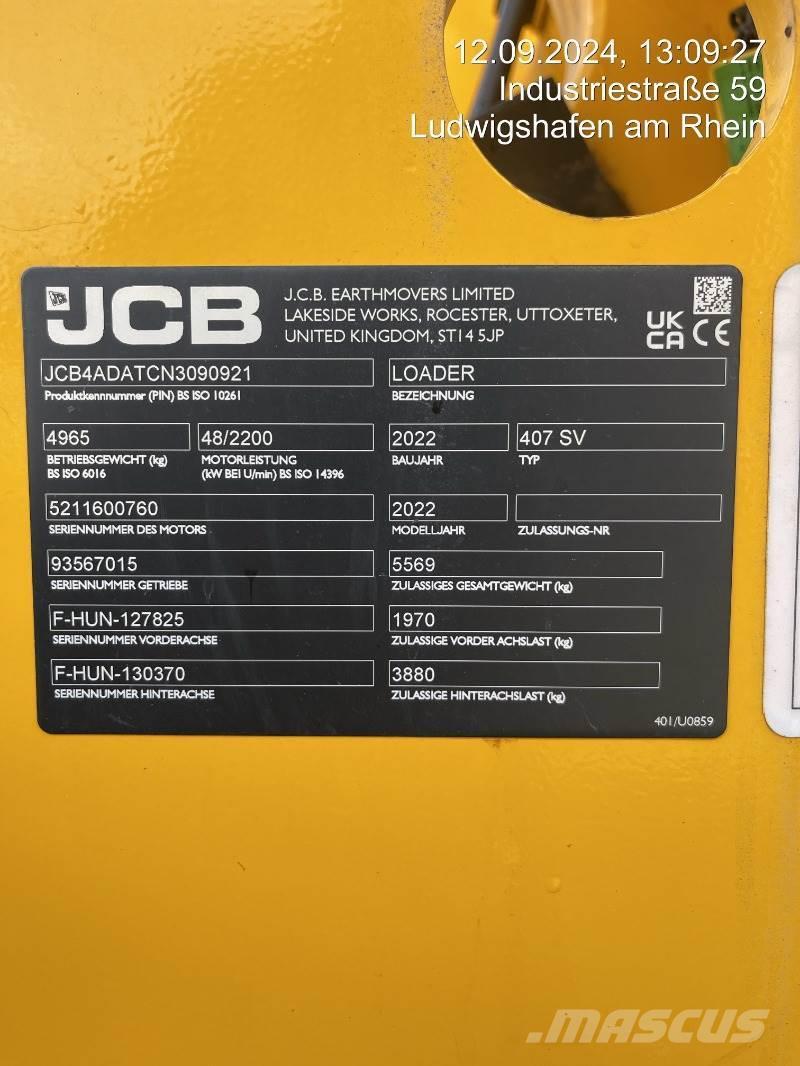 JCB 407 Cargadoras sobre ruedas