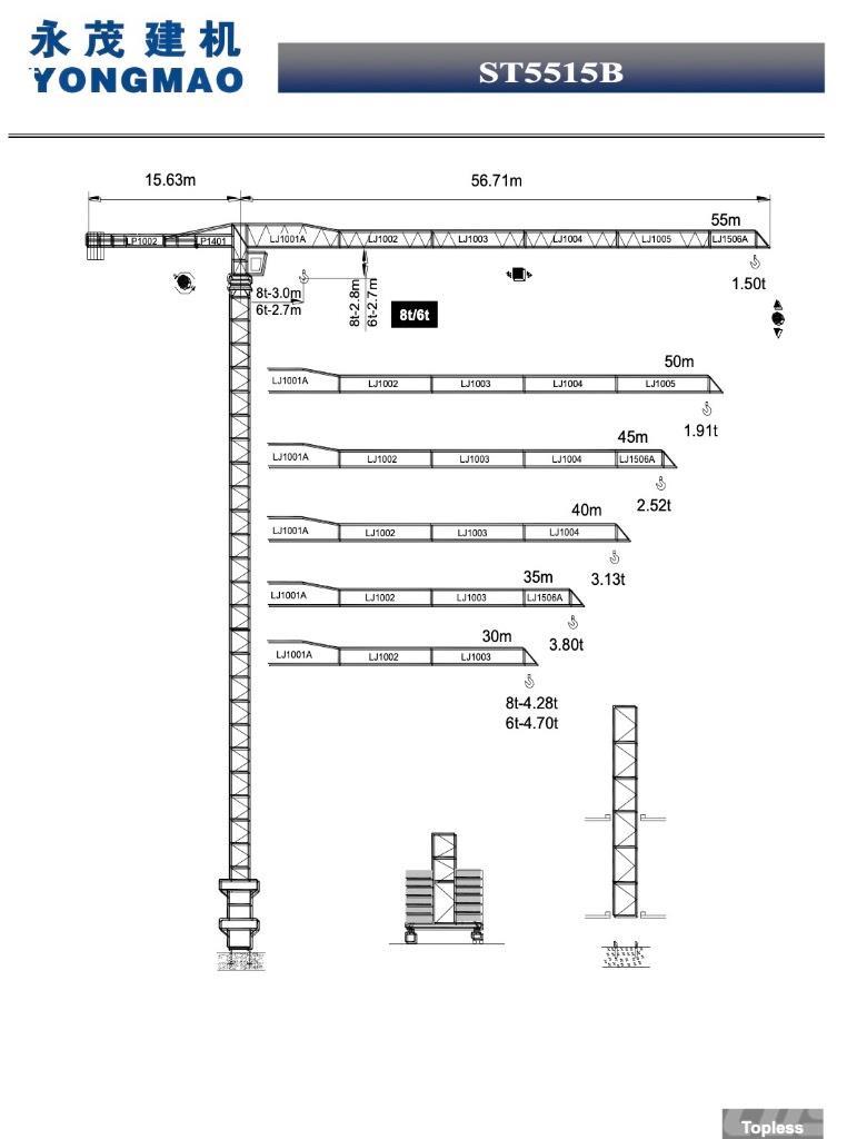  Yongmao ST5515B-6T Grúas torre