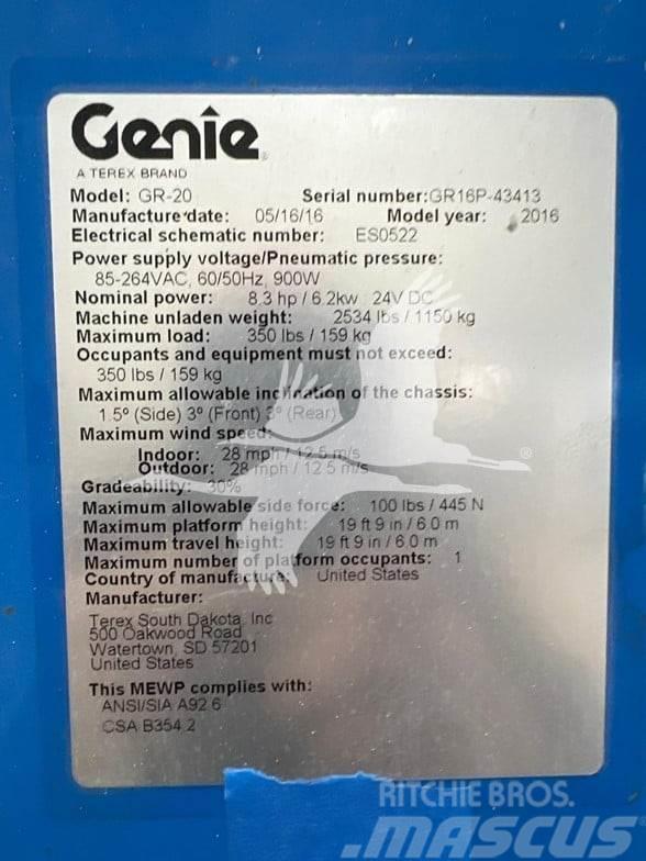 Genie GR20 Plataformas con jaula de elevación