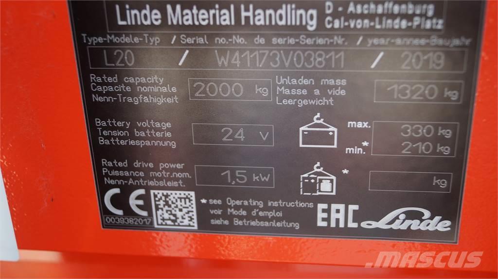 Linde L20i Montacargas manual