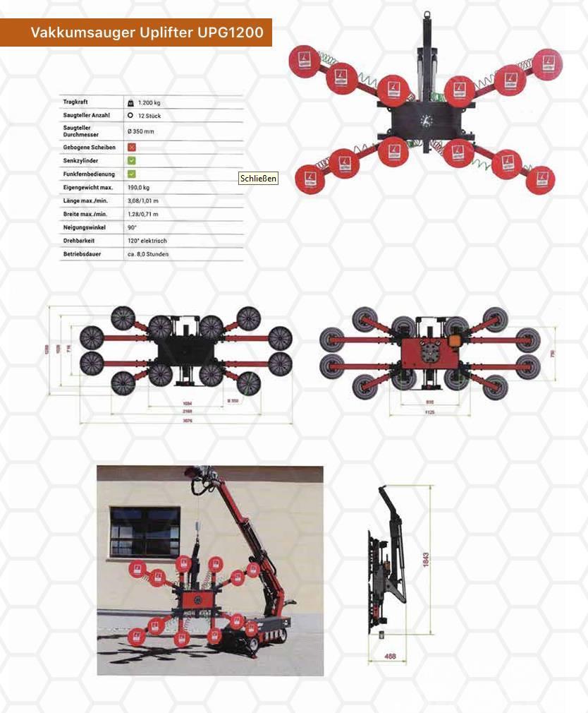  Uplifter Vakkumsauger UPG1200 Piezas y equipos para grúas