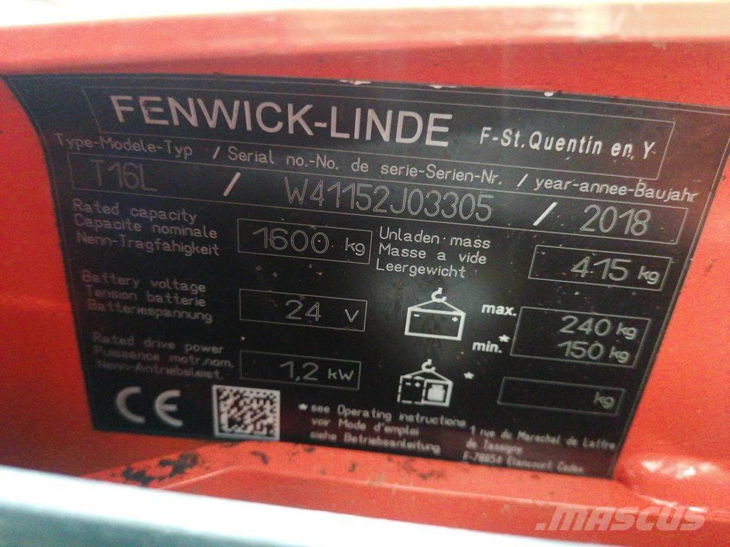 Linde T16L Montacargas de baja elevación