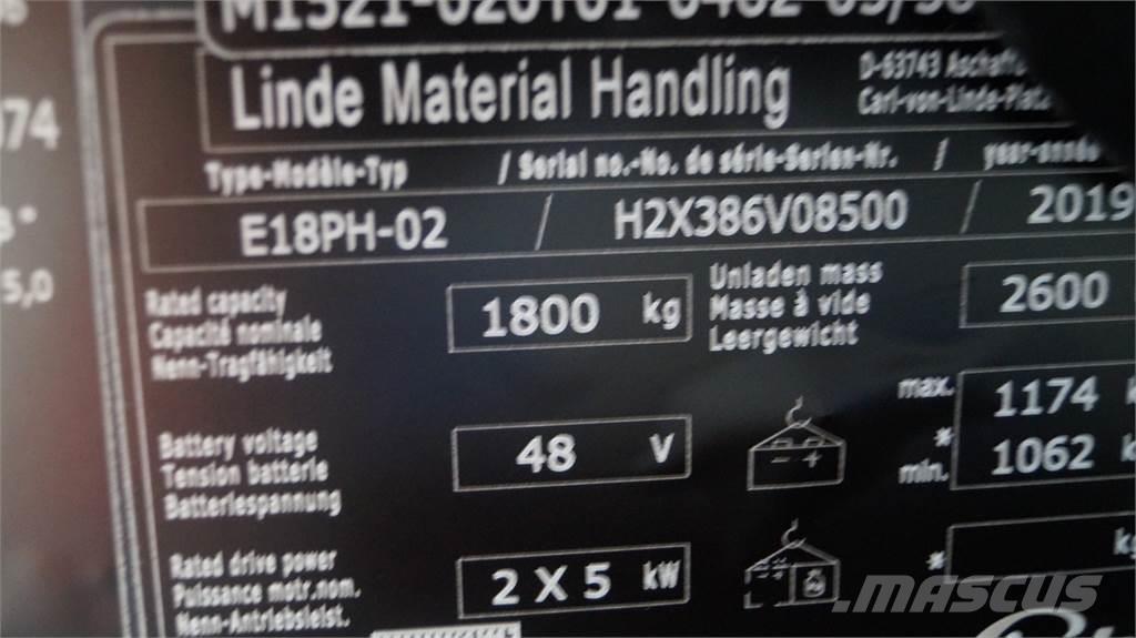 Linde E18PH Carretillas de horquilla eléctrica