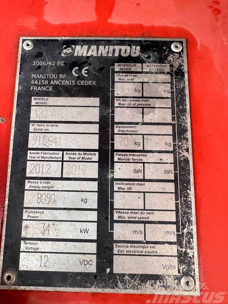 Manitou ATJ180 Plataformas con brazo de elevación manual