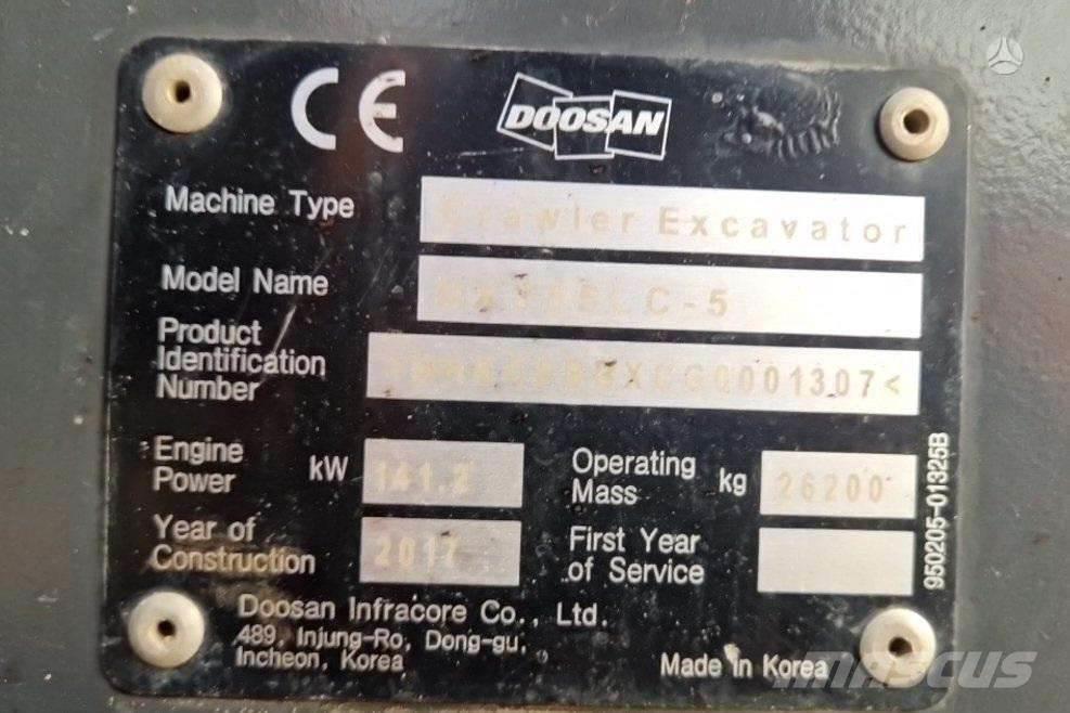 Doosan DX255dx Excavadoras sobre orugas