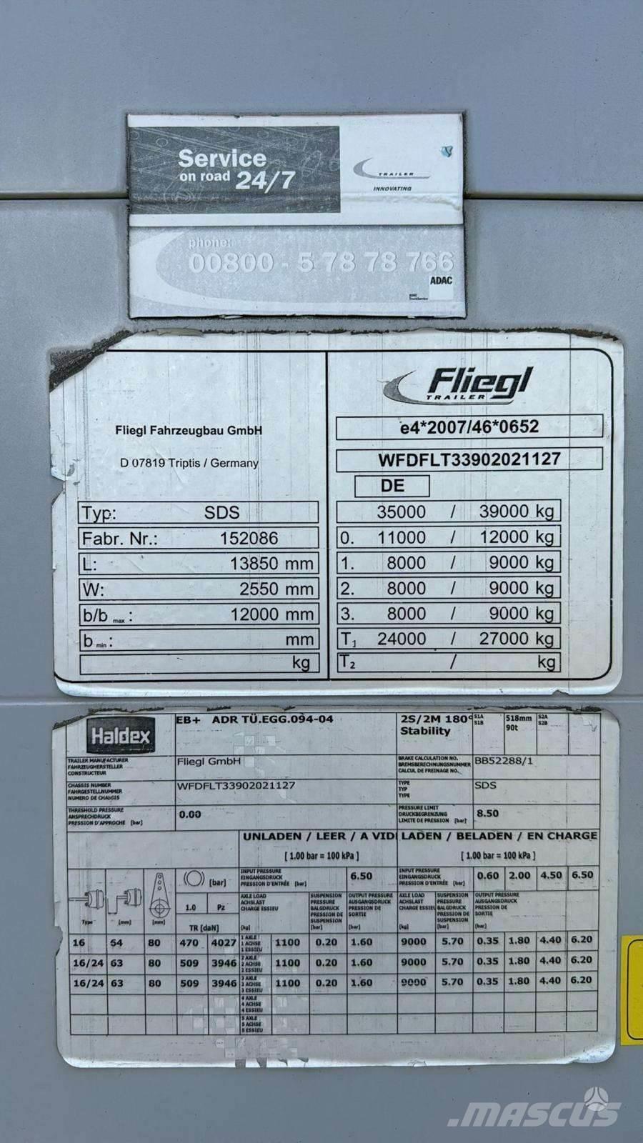 Fliegl SDS Remolques de caja de lona