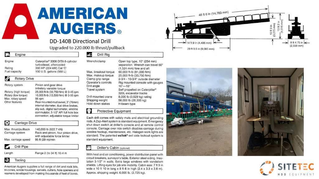 American Augers DD140 Plataformas horizontales de perforación