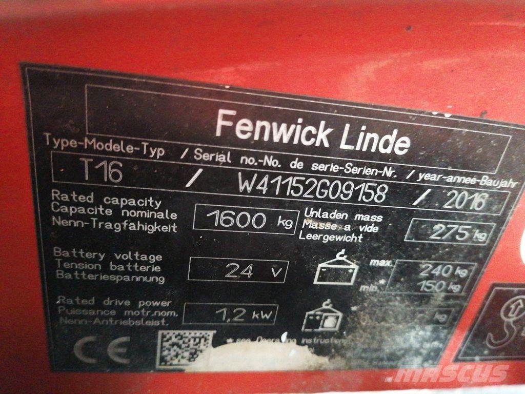 Linde T16 Montacargas de baja elevación