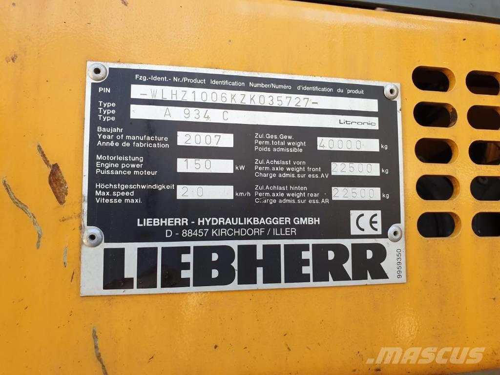 Liebherr A934C Litronic Manejadores de residuos industriales