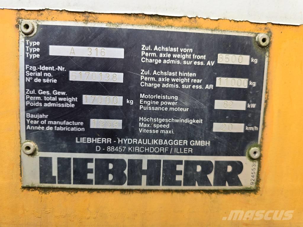 Liebherr A 316 Excavadoras de ruedas