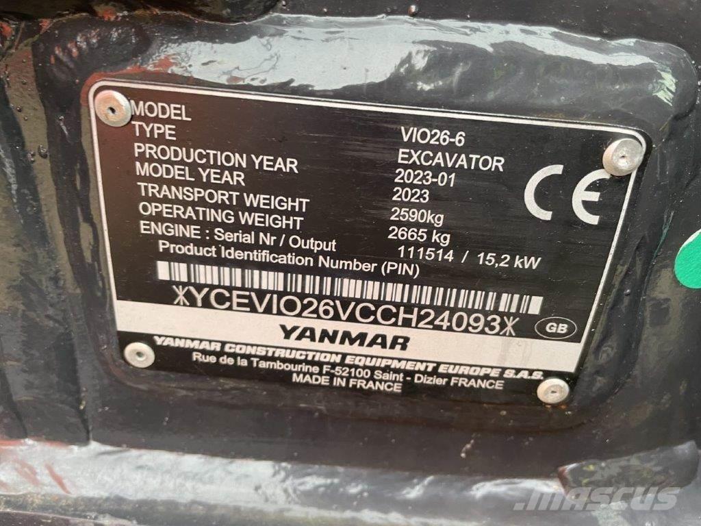 Yanmar VIO26-6 Excavadoras 7t - 12t