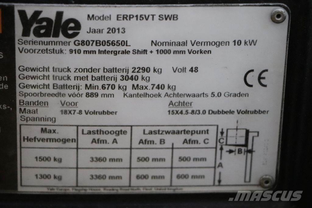 Yale ERP15VT Carretillas de horquilla eléctrica