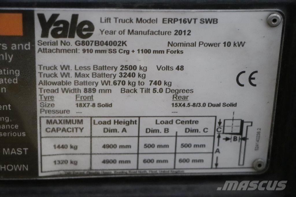 Yale ERP16VT Carretillas de horquilla eléctrica