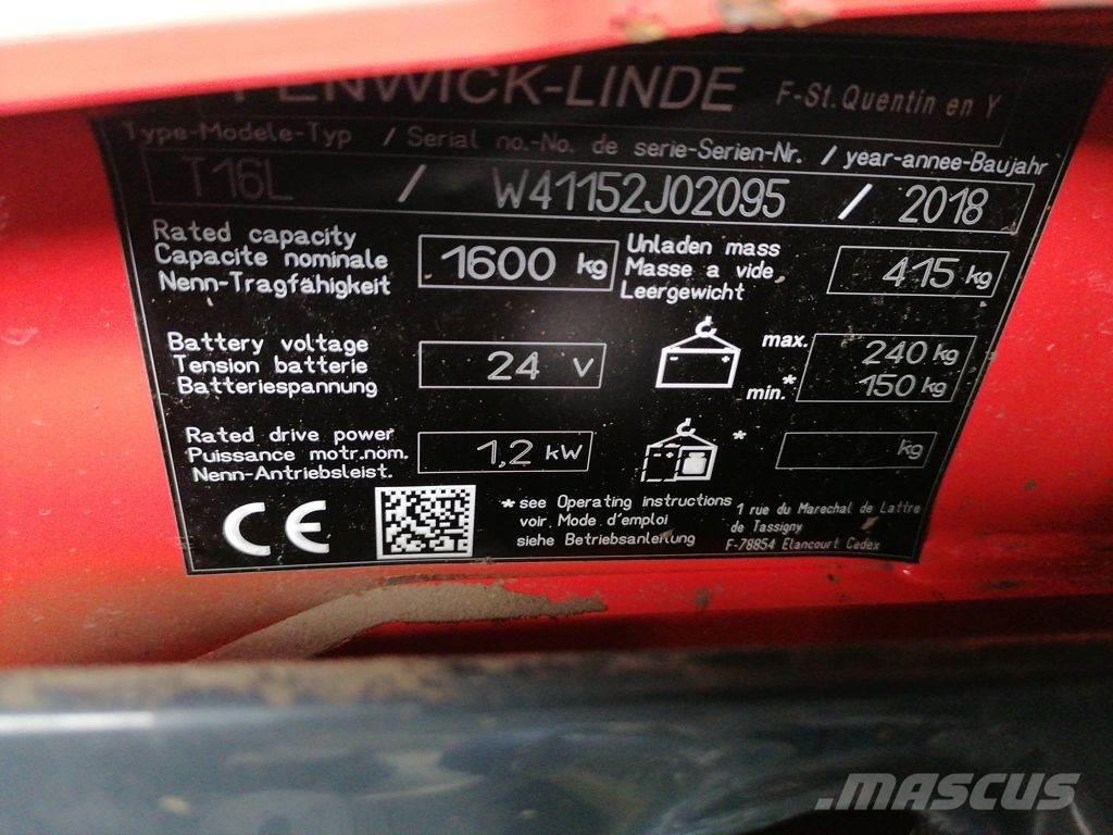 Linde T16L Montacargas de baja elevación