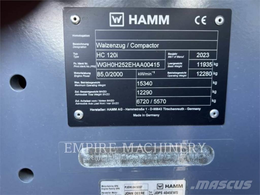 Hamm HC120I Rodillos de un solo tambor