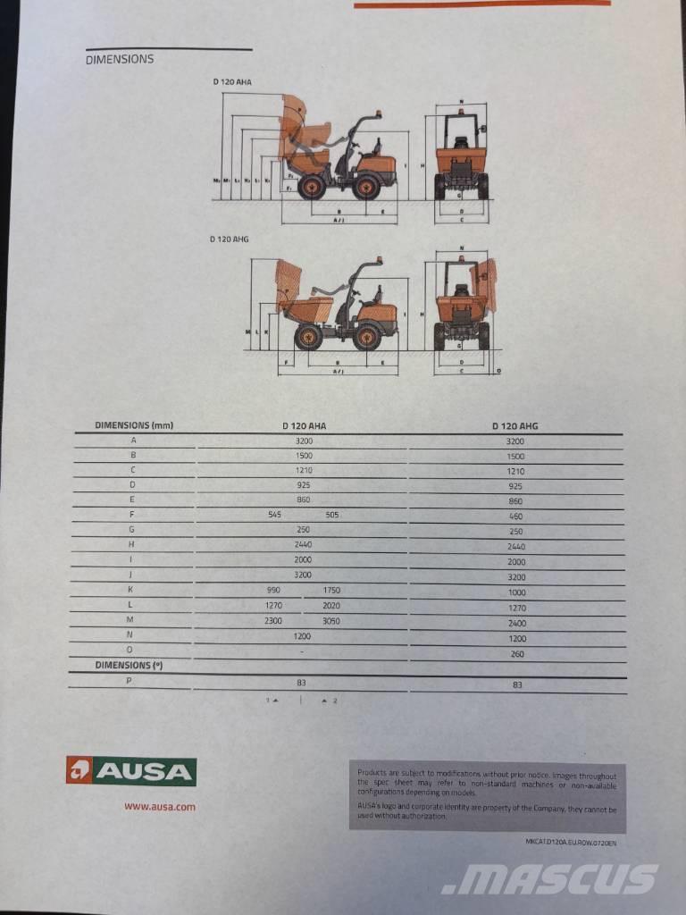 Ausa Dumper D120AHA Vehículos compactos de volteo