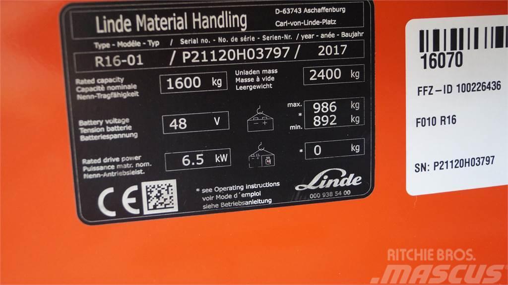 Linde R16 Montacargas de alcance de gran altura