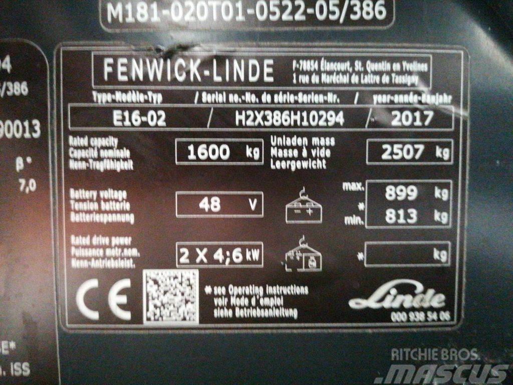 Linde E16 Carretillas de horquilla eléctrica