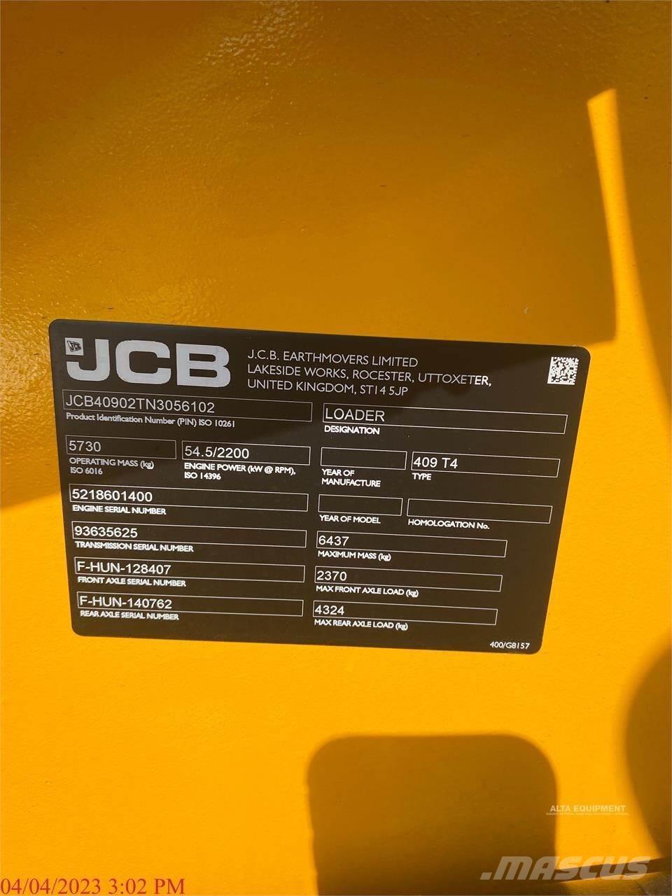 JCB 409 Cargadoras sobre ruedas