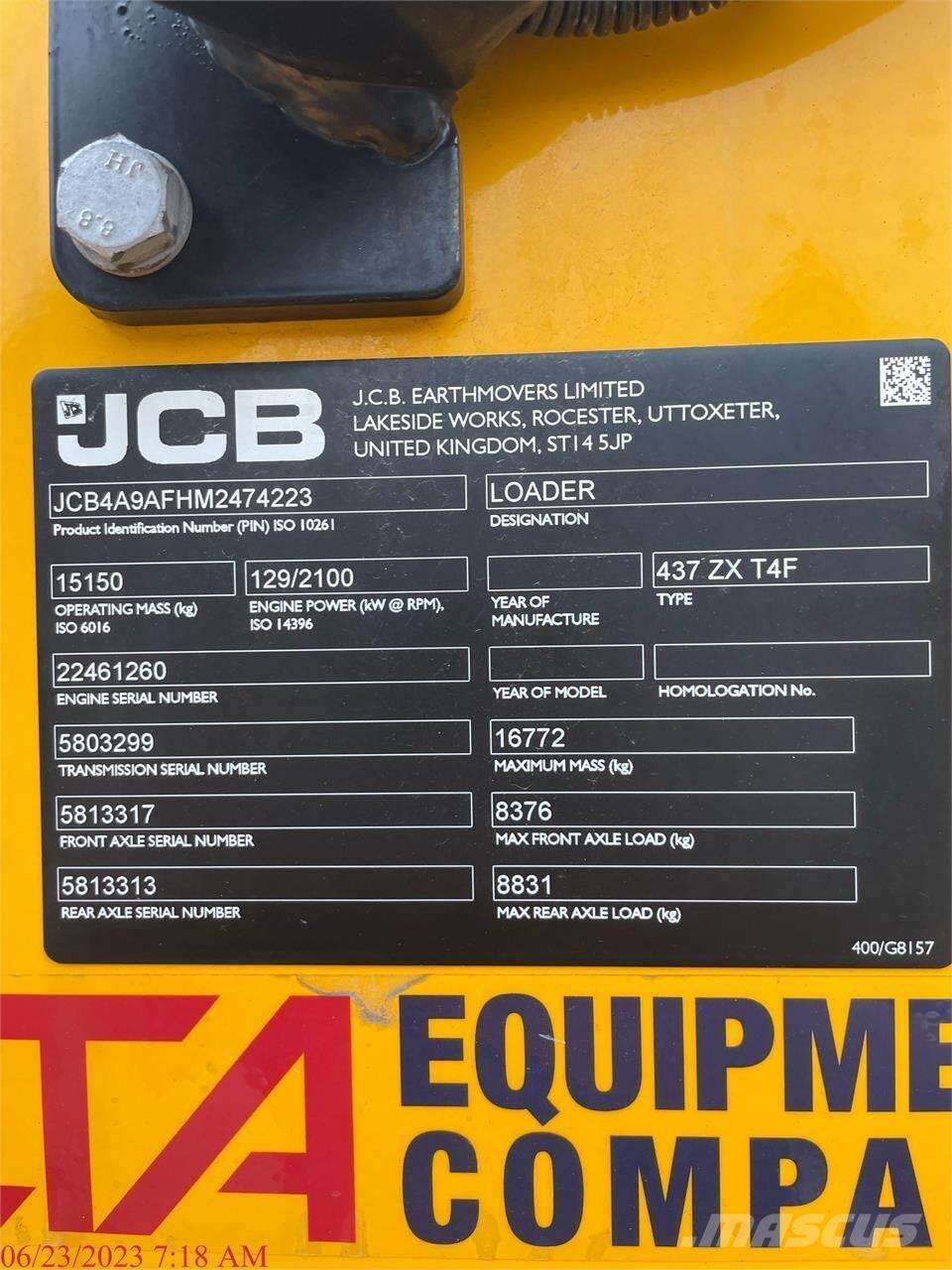 JCB 437ZX Cargadoras sobre ruedas