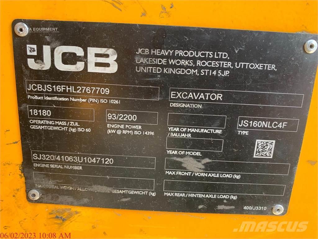 JCB JS160 Excavadoras sobre orugas