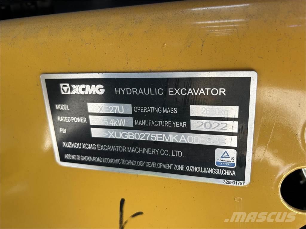 XCMG XE27U Miniexcavadoras