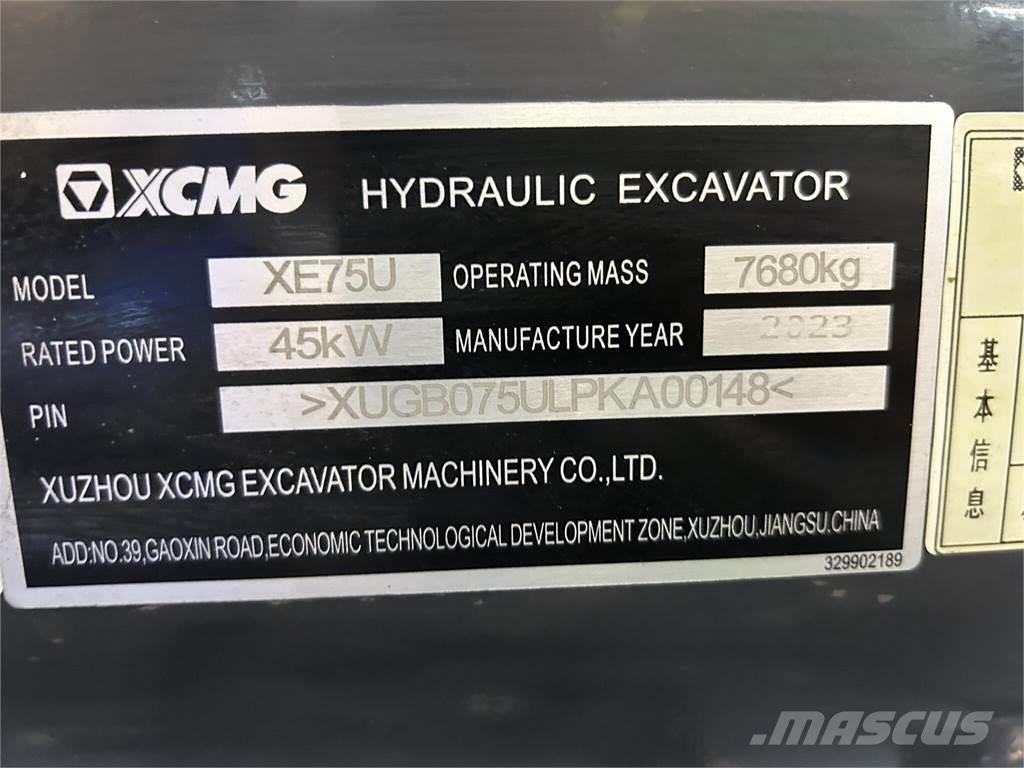 XCMG XE75U Excavadoras sobre orugas