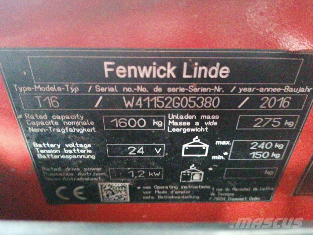 Linde T16 Montacargas de baja elevación