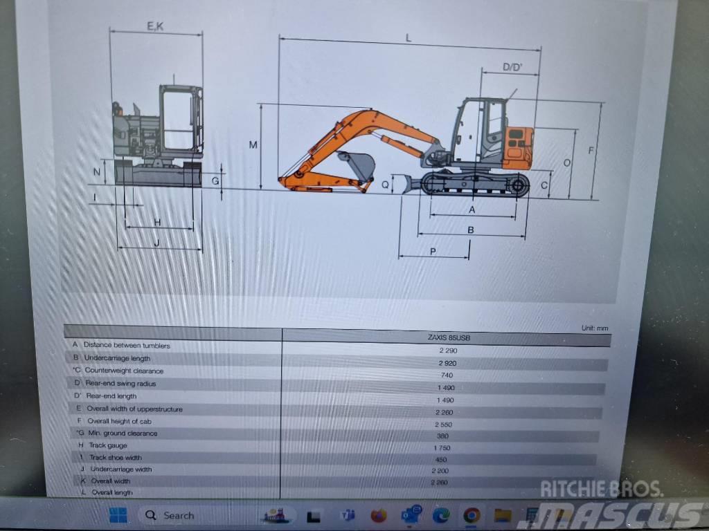 Hitachi ZX85USB-6 Excavadoras 7t - 12t