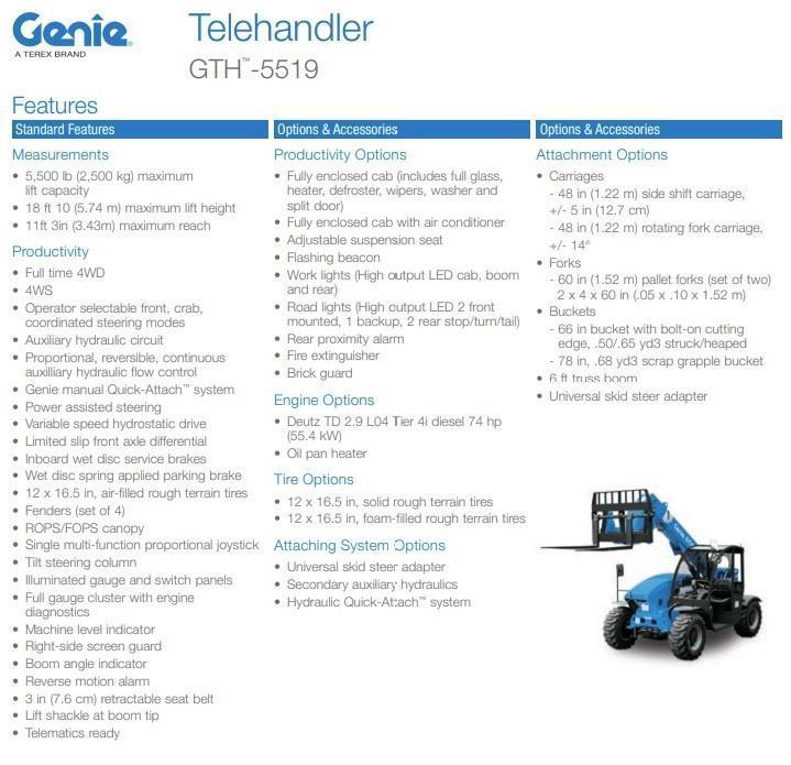 Genie GTH-5519 Carretillas telescópicas