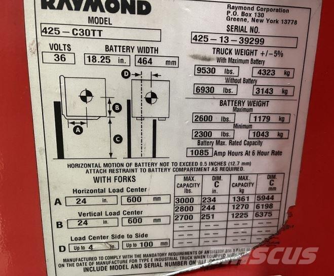 Raymond C30TT Carretillas de horquilla eléctrica