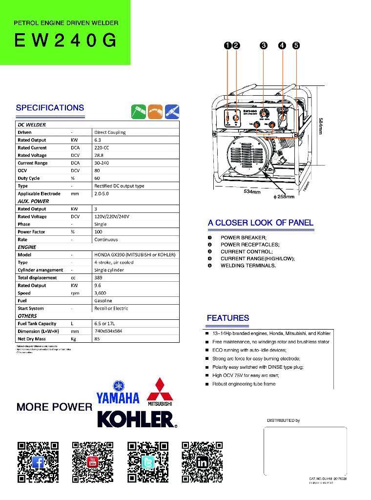 Kovo MOTOSOLDADORAS EW240G Soldadoras