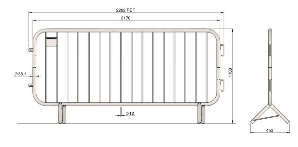  Absperrgitter Personengitter 230x110cm Otros componentes